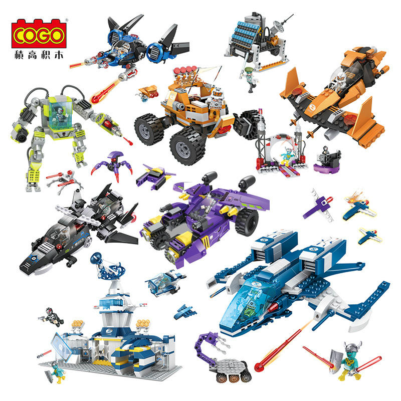 Cogo 14407-14418 Super Space War Space Series Small Particle Building Blocks Boy Assembly Model Toys
