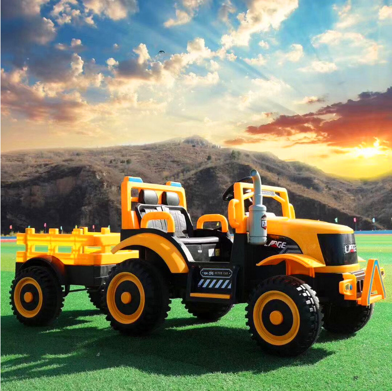 Children large tractor electric car toy car can sit people four wheels with a tug remote control off-road