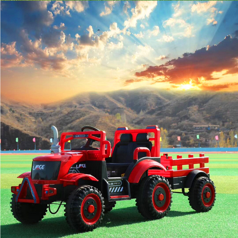 Children large tractor electric car toy car can sit people four wheels with a tug remote control off-road
