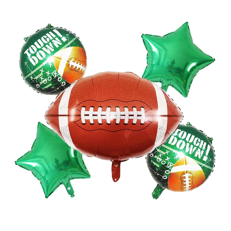 Rugby Aluminum Balloon Cartoon Balloon Party Decoration Balloon 18-Inch Balloon Special-Shaped Balloon Wholesale Balloon