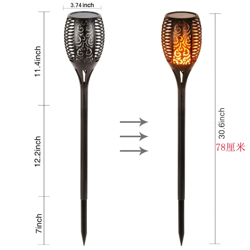 Sohui Solar Lighting Solar Flame Ground Lamp Lawn Lamp Waterproof Outdoor Lamp Park Light