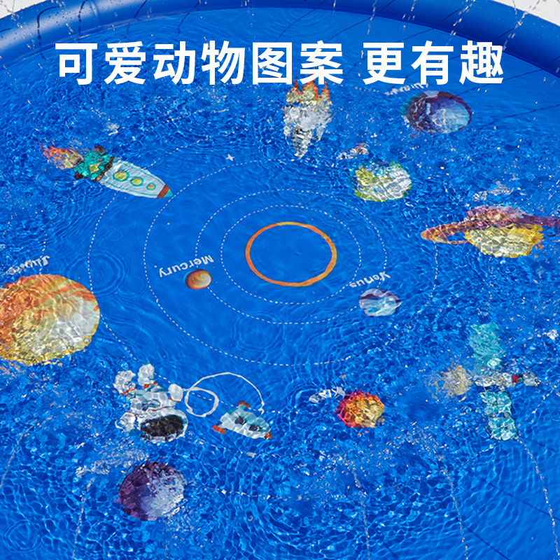 Amazon Children&#039;s Outdoor Water Spray Mat PVC Inflatable Splash Mat Outdoor Lawn Game Mat Water Spraying Mat