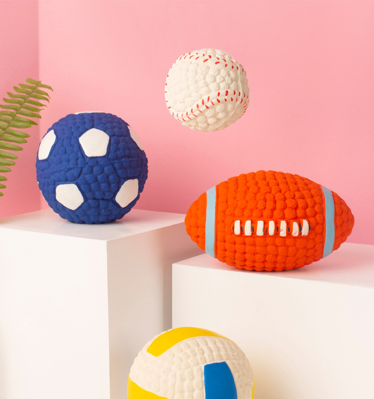 Yite Factory Direct Sales Internet Hot Dog Toy Latex Rugby Tennis Dog Bite Vocal Ball Pet Toy