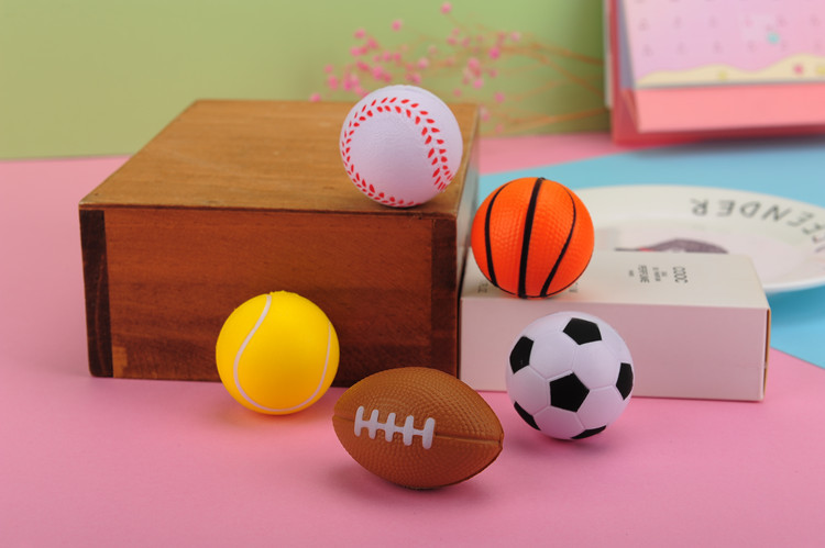 Cross-Border Finger Exercise Vent Toy Sponge Foaming Rugby Stress Vent Elastic Pu Ball Squishy Toys