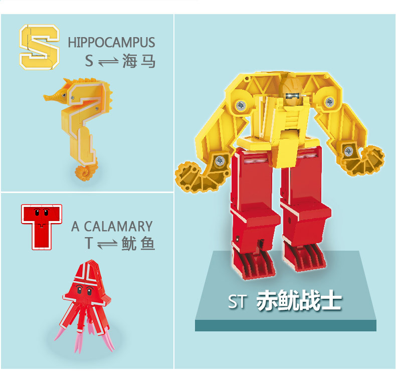 Xinle New Digital Transformation Combination King Kong Team Mech God of War Letter Variant Boy Educational Hands-on Toys