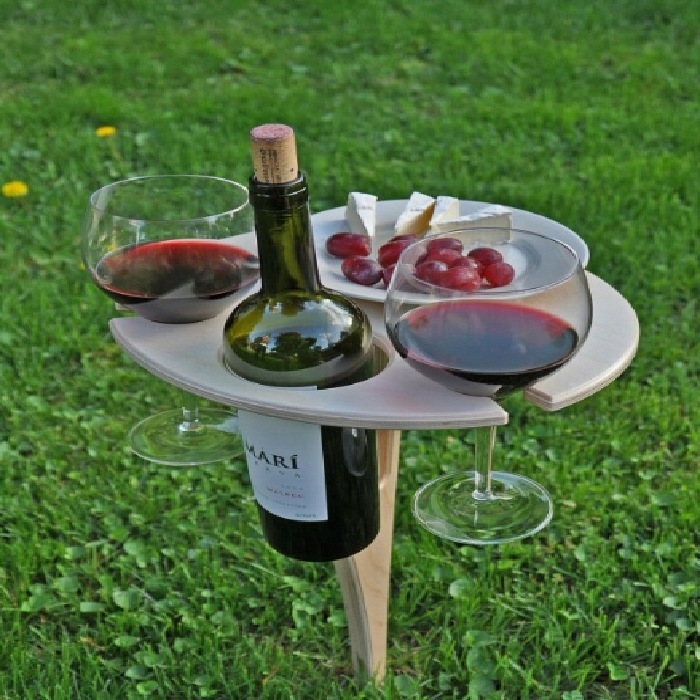 Outdoor Wine Table Folding Wine Rack Outdoor Lawn Wine Rack Plug-in Wine Rack Effect Outdoor Picnic Wine Rack