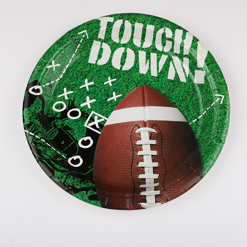 Party Supplies Rugby Paper Cup Dinner Plate Paper Towel Disposable Decoration Birthday Party Suit Party Supplies Rugby Paper Cup Dinner Plate Paper Towel Disposable Decoration Birthday Party Suit