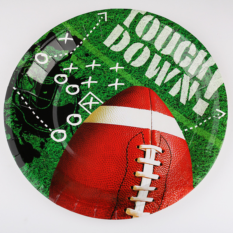 Party Supplies Rugby Paper Cup Dinner Plate Paper Towel Disposable Decoration Birthday Party Suit Party Supplies Rugby Paper Cup Dinner Plate Paper Towel Disposable Decoration Birthday Party Suit