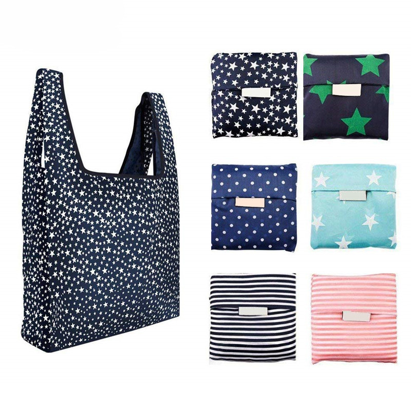 Factory Direct Sales Foldable Shopping Bag Portable Environmental Protection Bag Waterproof Bag Oxford Cloth Storage Custom Printed Logo