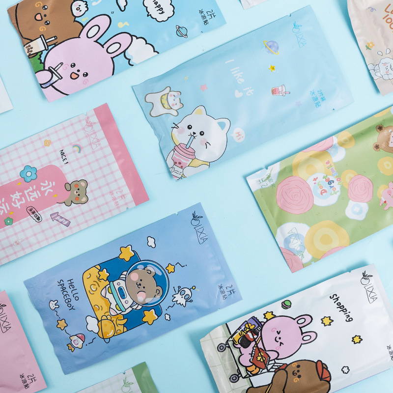 Cartoon Bag Cooling Plaster Cooling Cooling Gel Sheet Summer Summer Summer Student Military Training Heat Radiating Phone Screen Protector Adult Mobile Phone Fever Relief Patch