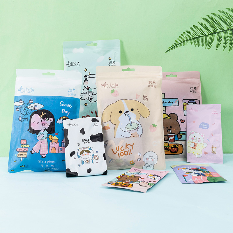 Cartoon Bag Cooling Plaster Cooling Cooling Gel Sheet Summer Summer Summer Student Military Training Heat Radiating Phone Screen Protector Adult Mobile Phone Fever Relief Patch