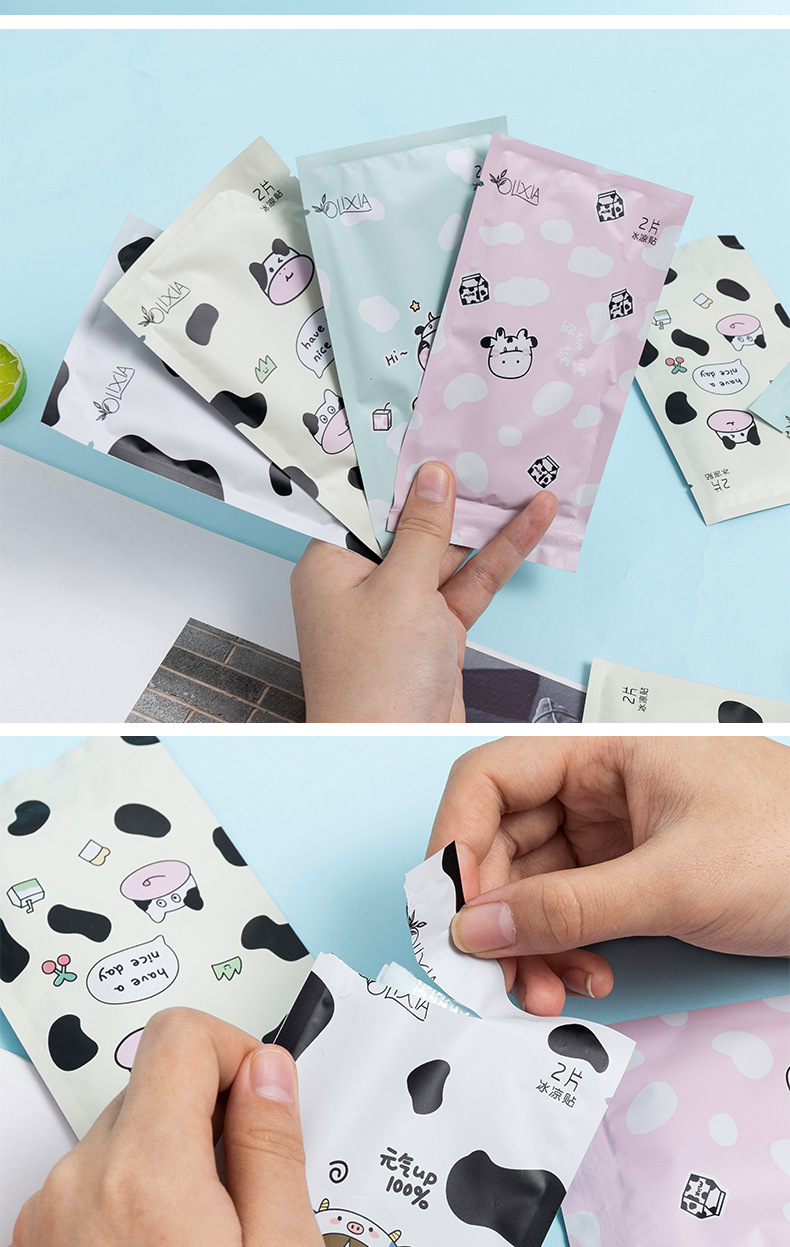 Cartoon Bag Cooling Plaster Cooling Cooling Gel Sheet Summer Summer Summer Student Military Training Heat Radiating Phone Screen Protector Adult Mobile Phone Fever Relief Patch