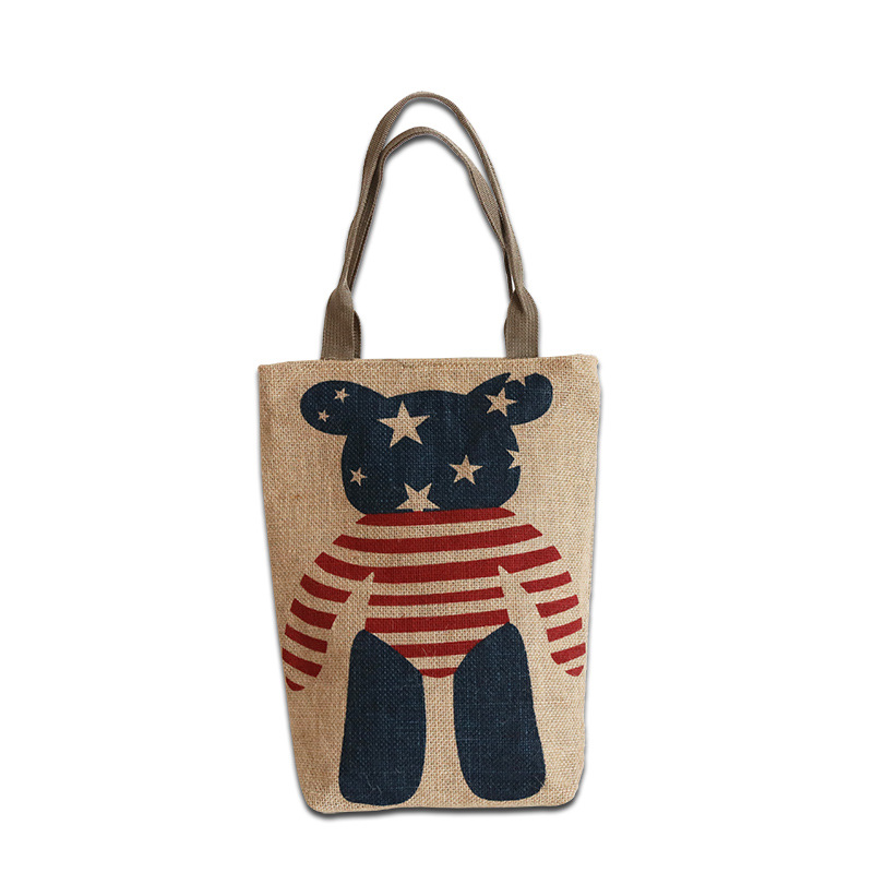 Cross-Border Hot Sale Linen Waterproof Bag Environmental Protection Waterproof Shopping Bag Handmade Fabric Shopping Bag Shoulder Bag