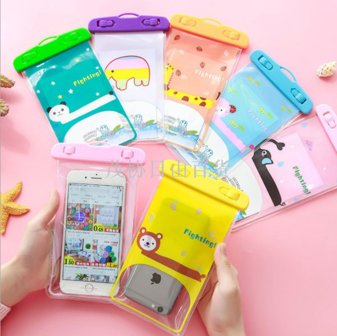 Cartoon animal diving drifting sealed waterproof PVC transparent touch screen camera phone waterproof bag