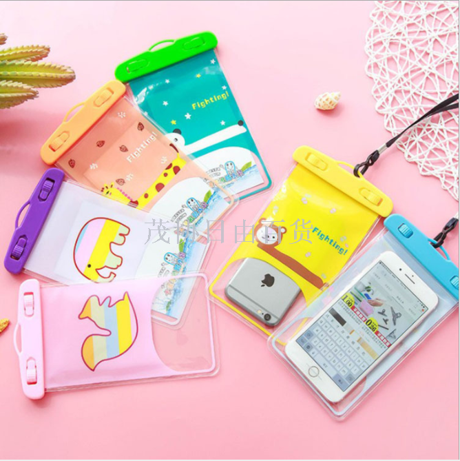 Cartoon animal diving drifting sealed waterproof PVC transparent touch screen camera phone waterproof bag Cartoon animal diving drifting sealed waterproof PVC transparent touch screen camera phone waterproof bag