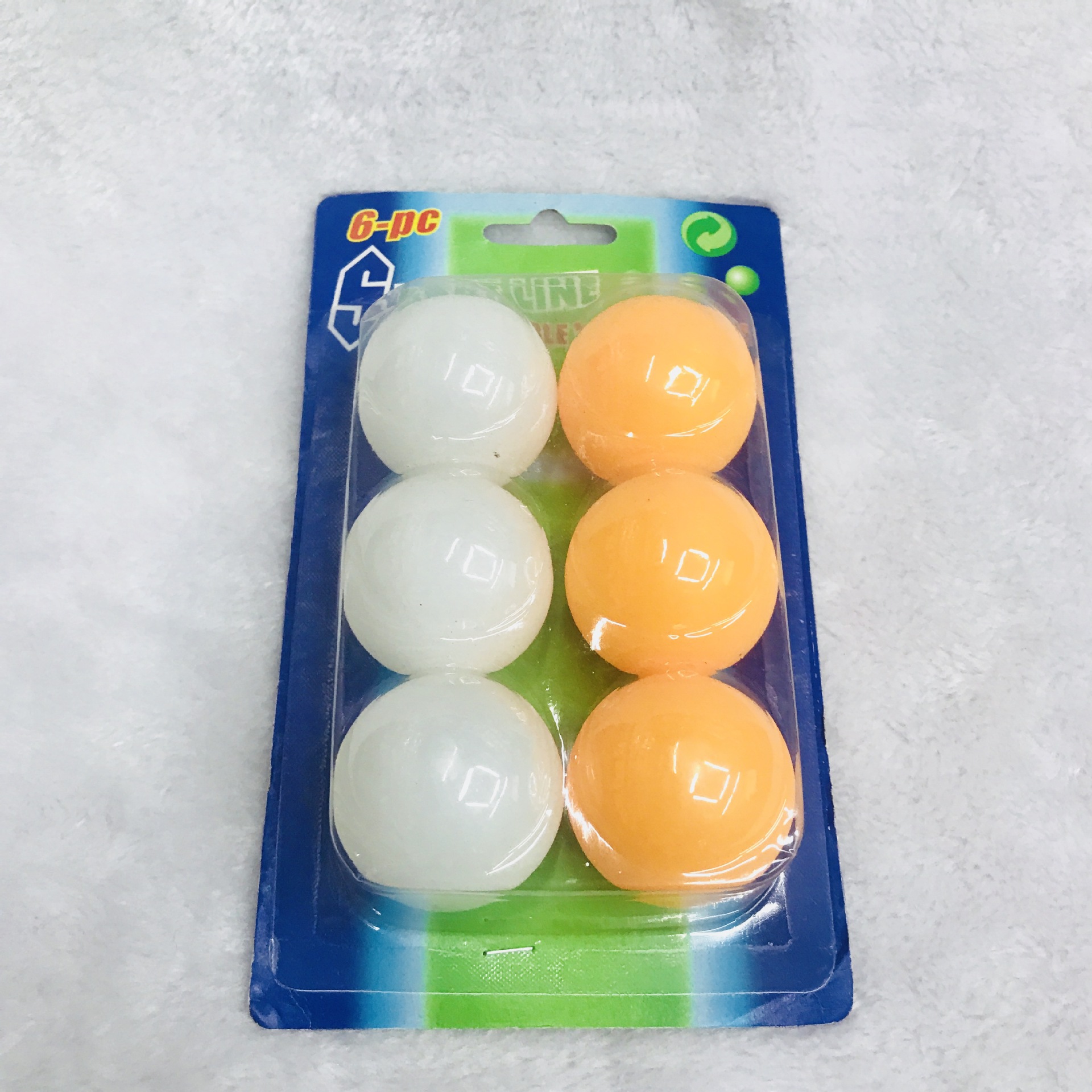 Manufacturers direct sales of OULITE plastic table tennis white 40mm 6 CARDS can be printed LOGO.