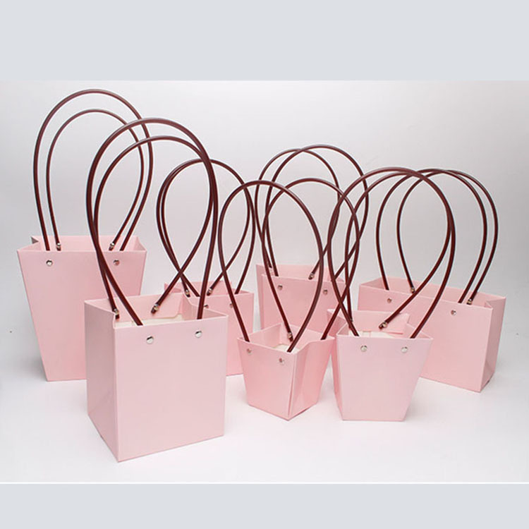 Thickened Waterproof Bag Pink Internet Celebrity Kraft Paper Bag Teacher&#039;s Day Flowers Bouquet Gift Box Wholesale
