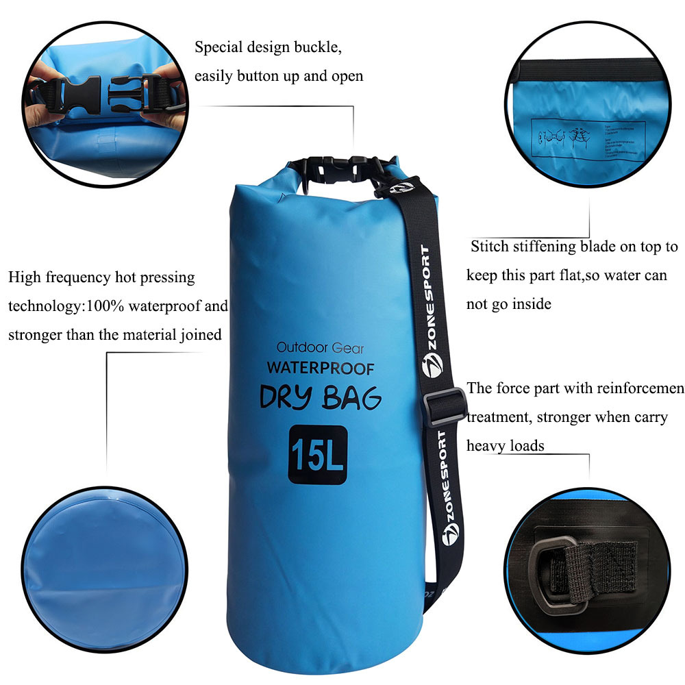 Outdoor Drifting Water-Proof Bag Beach Bag PVC Wear-Resistant Swimming Shoulder Double Shoulder Backpack Waterproof Bag Water-Proof Bag Customizable Logo