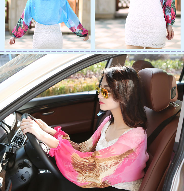 Beach female open cycling cuff Chiffon scarves shawls all-match amazing sunscreen air spring scarf