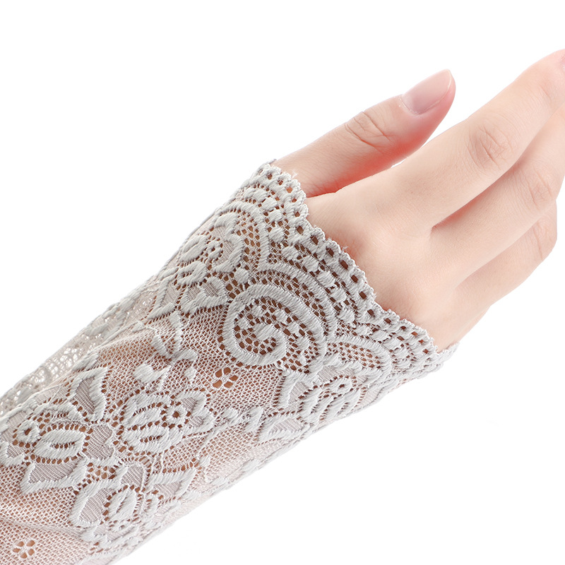 Factory Self-Produced Lace Icy Oversleeves Lace Long Cuff Long Vacation Sleeves Summer Sun Protection Anti-Mosquito Scar Cover up Wholesale