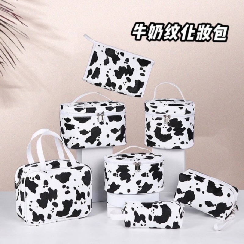 Cows Pattern Waterproof Bag Cosmetic Bag Internet Celebrity Portable Skin Care Wash Bag Creative Waterproof Travel Storage Bag