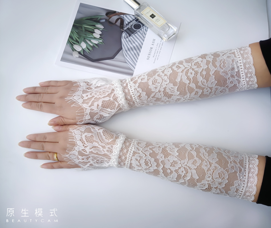 Lace Women&#039;s Eyelash Oversleeve Sunscreen Lace Hollow Sexy Cuff Autumn and Winter Decoration Sweater Sweater Coat Oversleeve