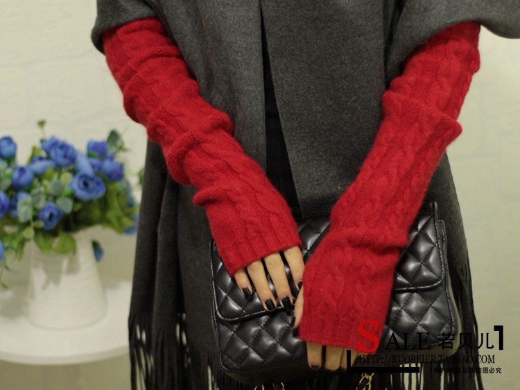 Korean Style Fashionable Winter Half Gloves Knitted Autumn and Winter Long Mori Girl Style Arm Sleeve Wrist Cuff Wool Fingerless Gloves Korean Style Fashionable Winter Half Gloves Knitted Autumn and Winter Long Mori Girl Style Arm Sleeve Wrist Cuff Wool Fingerless Gloves