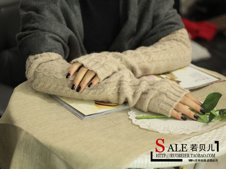 Korean Style Fashionable Winter Half Gloves Knitted Autumn and Winter Long Mori Girl Style Arm Sleeve Wrist Cuff Wool Fingerless Gloves Korean Style Fashionable Winter Half Gloves Knitted Autumn and Winter Long Mori Girl Style Arm Sleeve Wrist Cuff Wool Fingerless Gloves