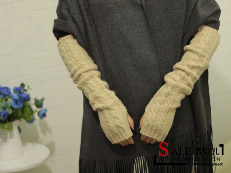 Korean Style Fashionable Winter Half Gloves Knitted Autumn and Winter Long Mori Girl Style Arm Sleeve Wrist Cuff Wool Fingerless Gloves Korean Style Fashionable Winter Half Gloves Knitted Autumn and Winter Long Mori Girl Style Arm Sleeve Wrist Cuff Wool Fingerless Gloves