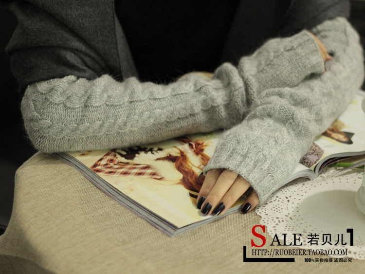 Korean Style Fashionable Winter Half Gloves Knitted Autumn and Winter Long Mori Girl Style Arm Sleeve Wrist Cuff Wool Fingerless Gloves Korean Style Fashionable Winter Half Gloves Knitted Autumn and Winter Long Mori Girl Style Arm Sleeve Wrist Cuff Wool Fingerless Gloves