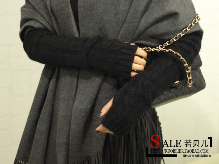 Korean Style Fashionable Winter Half Gloves Knitted Autumn and Winter Long Mori Girl Style Arm Sleeve Wrist Cuff Wool Fingerless Gloves Korean Style Fashionable Winter Half Gloves Knitted Autumn and Winter Long Mori Girl Style Arm Sleeve Wrist Cuff Wool Fingerless Gloves