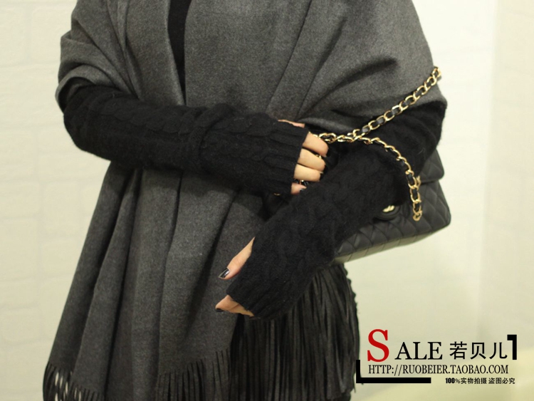 Korean Style Fashionable Winter Half Gloves Knitted Autumn and Winter Long Mori Girl Style Arm Sleeve Wrist Cuff Wool Fingerless Gloves Korean Style Fashionable Winter Half Gloves Knitted Autumn and Winter Long Mori Girl Style Arm Sleeve Wrist Cuff Wool Fingerless Gloves
