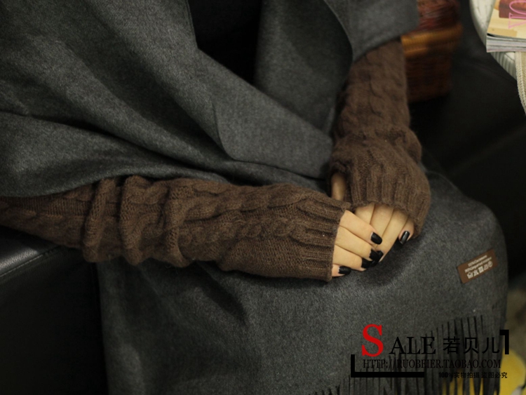 Korean Style Fashionable Winter Half Gloves Knitted Autumn and Winter Long Mori Girl Style Arm Sleeve Wrist Cuff Wool Fingerless Gloves Korean Style Fashionable Winter Half Gloves Knitted Autumn and Winter Long Mori Girl Style Arm Sleeve Wrist Cuff Wool Fingerless Gloves