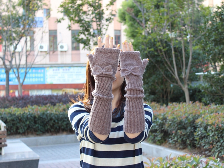 Korean Style Fashionable Winter Half Gloves Knitted Autumn and Winter Long Mori Girl Style Arm Sleeve Wrist Cuff Wool Fingerless Gloves Korean Style Fashionable Winter Half Gloves Knitted Autumn and Winter Long Mori Girl Style Arm Sleeve Wrist Cuff Wool Fingerless Gloves