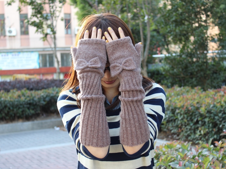 Korean Style Fashionable Winter Half Gloves Knitted Autumn and Winter Long Mori Girl Style Arm Sleeve Wrist Cuff Wool Fingerless Gloves Korean Style Fashionable Winter Half Gloves Knitted Autumn and Winter Long Mori Girl Style Arm Sleeve Wrist Cuff Wool Fingerless Gloves
