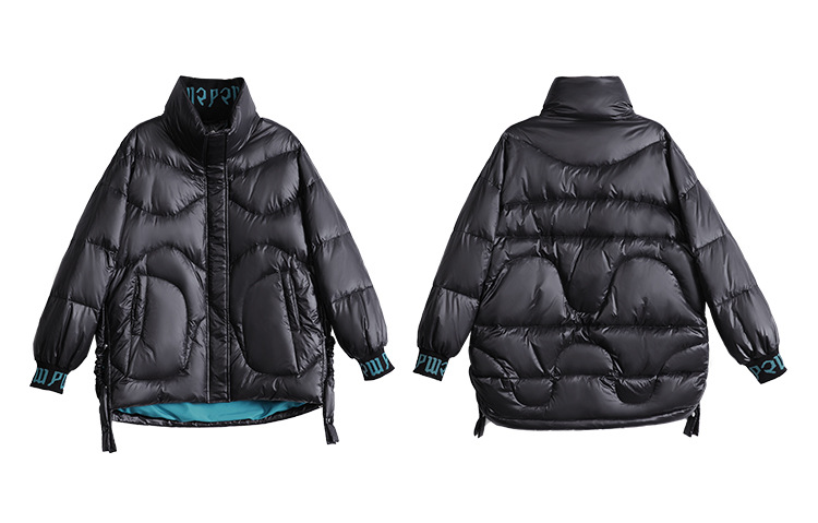 2021 New Korean Style Fashionable Warm Jacket down Jacket Women's Short Cuff Letters Thick Loose Stand Collar 2021 New Korean Style Fashionable Warm Jacket down Jacket Women's Short Cuff Letters Thick Loose Stand Collar