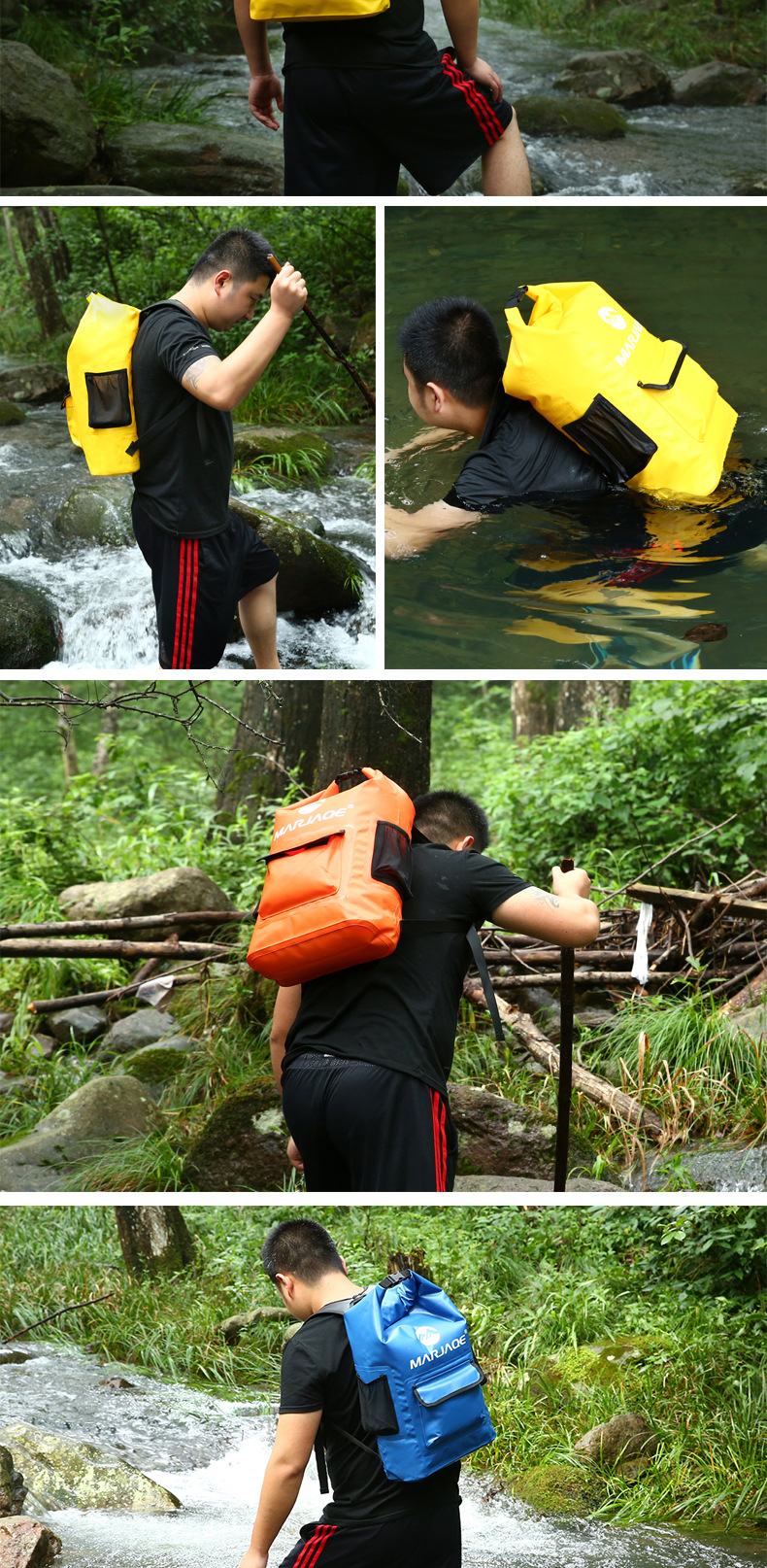 Outdoor Double Shoulder Backpack Waterproof Bag 22L Upstream Bag Drifting Waterproof Bucket Bag Camouflage Desiccant Bag Outdoor Double Shoulder Backpack Waterproof Bag 22L Upstream Bag Drifting Waterproof Bucket Bag Camouflage Desiccant Bag