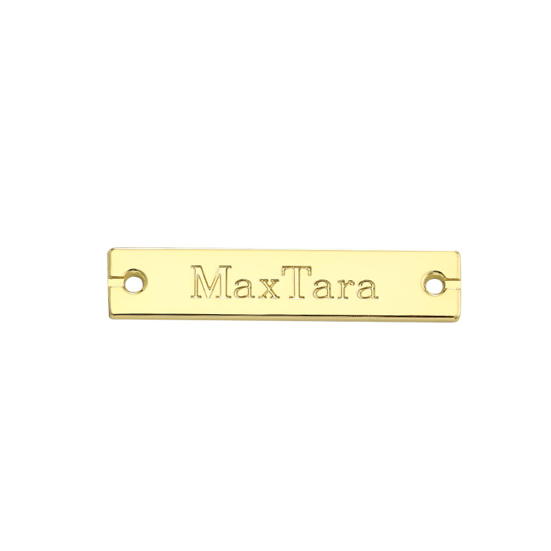 Metal Sewing Hole Sign Suit Cuff Stitching Label Nameplate Private Logo Plate Rectangular Black Logo Tag