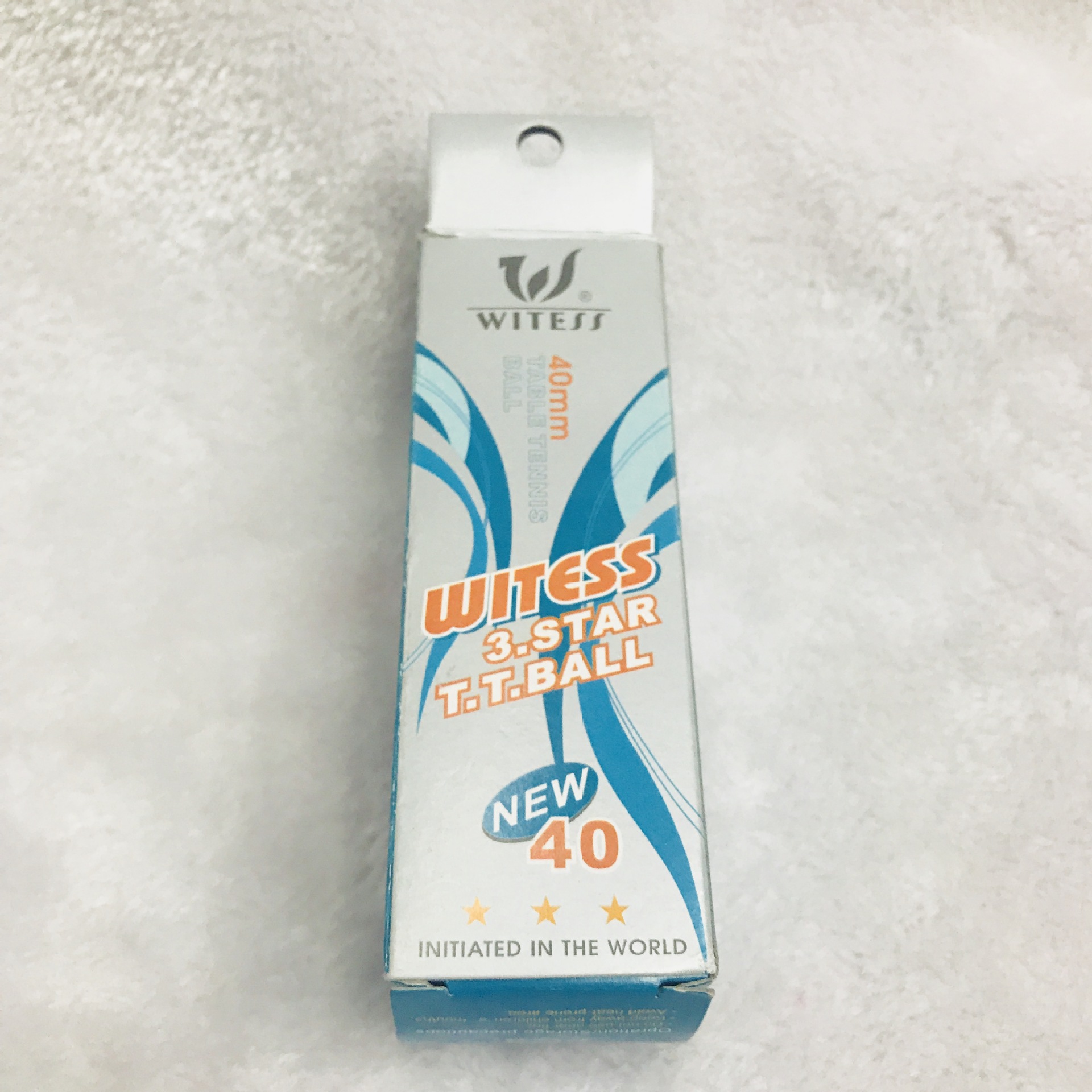 Factory direct selling WITESS celluloid samsung seamless table tennis white 40mm 3 boxes.