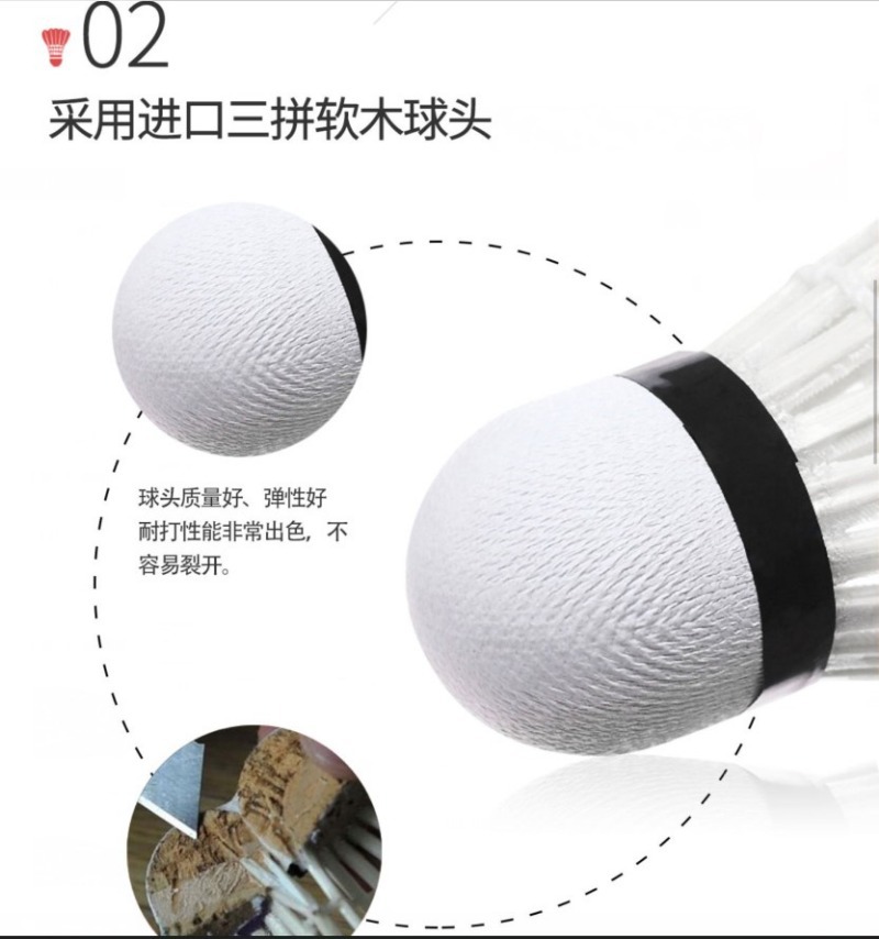 Shenzhen Chaopai Red Super Badminton 12-Piece Set Durable Junior High School Training Competition Indoor and Outdoor Shuttlecock Shenzhen Chaopai Red Super Badminton 12-Piece Set Durable Junior High School Training Competition Indoor and Outdoor Shuttlecock