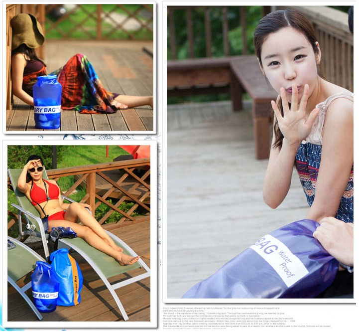 PVC Waterproof Bag Outdoor Travel Product Drifting Bag Clothing Water-Proof Bag Bucket Travel Beach Bag Design Logo