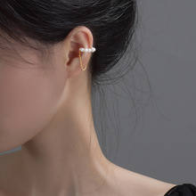 Pearl Chain Tassel Ear Cuff Ear Clip Women's round Face Slimming Long Ear Clip Earless Earrings Korean Style Online Red Spring Pearl Chain Tassel Ear Cuff Ear Clip Women's round Face Slimming Long Ear Clip Earless Earrings Korean Style Online Red Spring