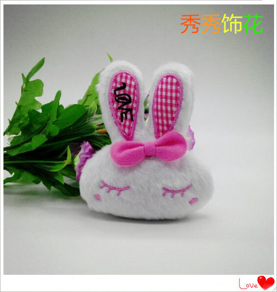 Manufacturers selling plush rabbit embroidered letter LOVE children shoes and gloves cuff decorative accessories special