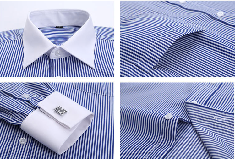 Men shirt men's French cuff long-sleeved shirt striped French shirt men's long-sleeved shirt Men shirt men's French cuff long-sleeved shirt striped French shirt men's long-sleeved shirt