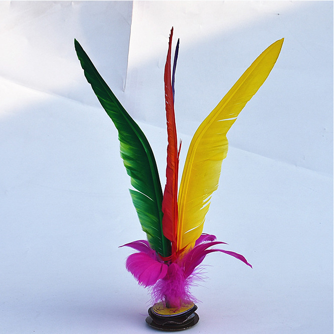 Children&#039;s FourFeather Color Goose Feather for Fitness Shuttlecock Big Flower Shuttlecock Custom Logo Manufacturer