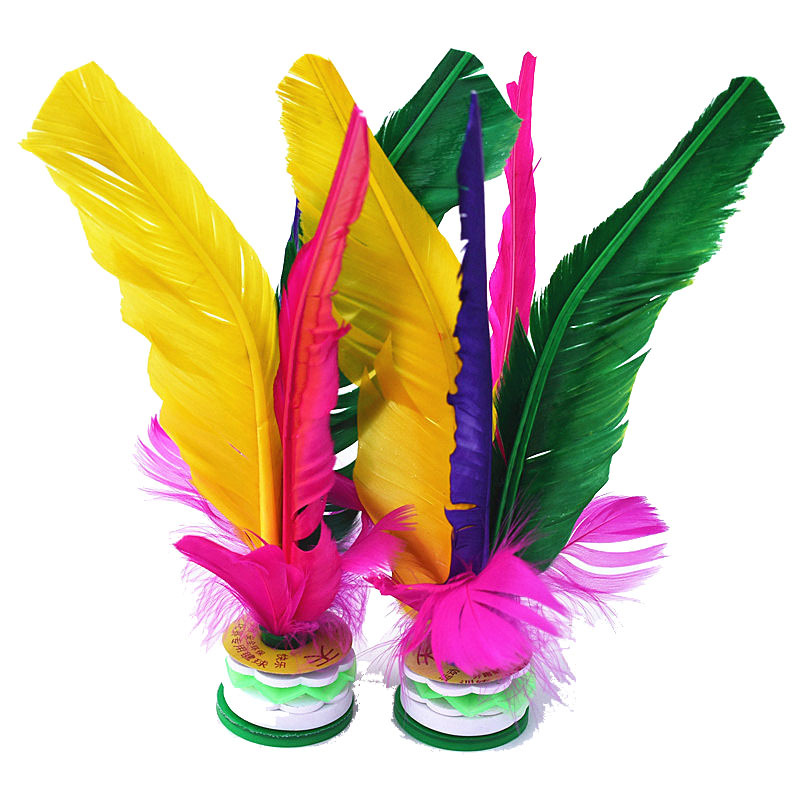 Children&#039;s FourFeather Color Goose Feather for Fitness Shuttlecock Big Flower Shuttlecock Custom Logo Manufacturer