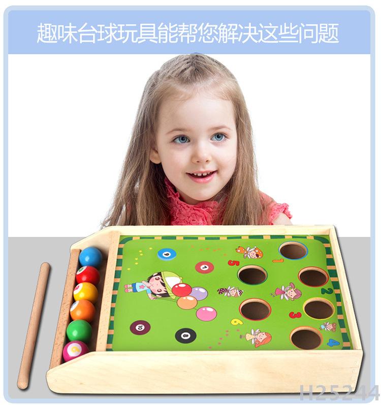 Manufacturers direct parent-child interactive billiards game billiards color matching cognitive children's wooden puzzle toys Manufacturers direct parent-child interactive billiards game billiards color matching cognitive children's wooden puzzle toys