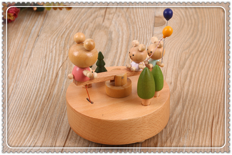 Baby bear seesaw music box for children's birthday boy and girl for valentine's day Baby bear seesaw music box for children's birthday boy and girl for valentine's day