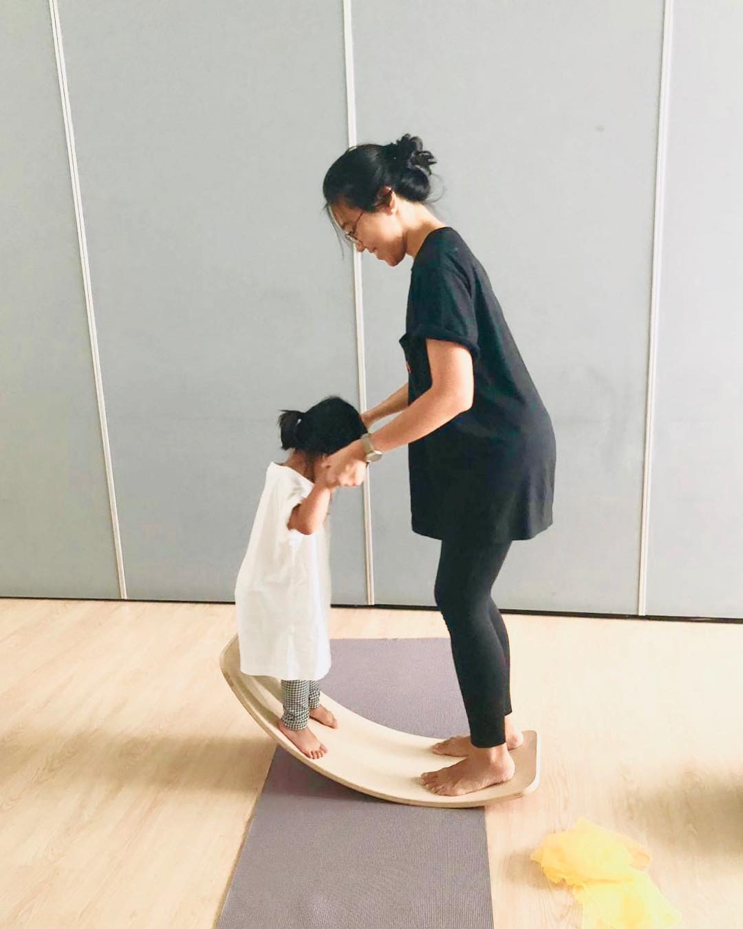 INS Wooden Balance Board Seesaw Sensory Training Bent Plate Yoga Board