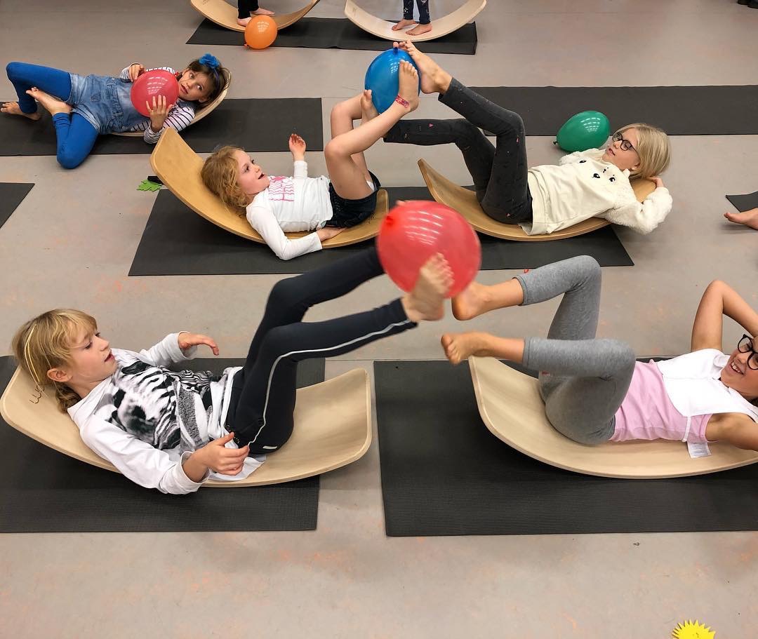INS Wooden Balance Board Seesaw Sensory Training Bent Plate Yoga Board INS Wooden Balance Board Seesaw Sensory Training Bent Plate Yoga Board